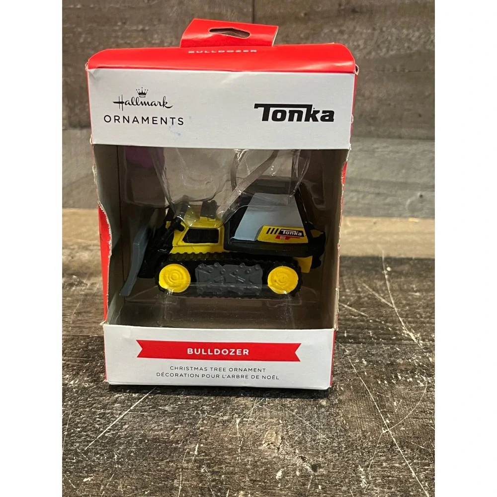 Hallmark Tonka Bulldozer Christmas Tree Ornament 2023 Yellow Construction Truck